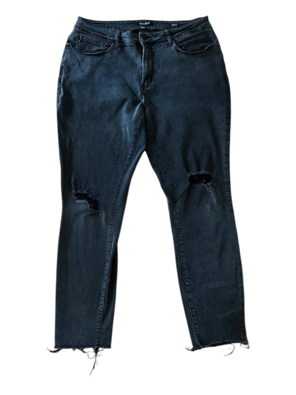 Judy Blue Black Distressed Skinny Jeans with Knee Rips size 18W